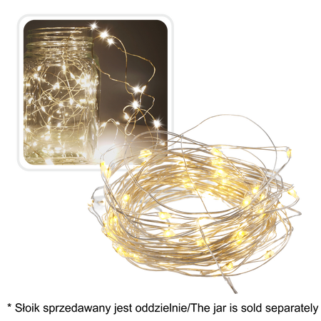 DECORATIVE LIGHT WIRE WITH 20 LED LIGHTS BATTERY-POWERED