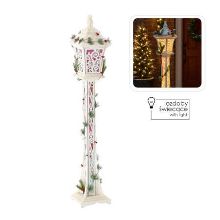 CHRISTMAS WHITE LED LANTERN 20 x 20 x 120 CM
