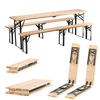 BEER TABLE SET - TABLE 220 x 50 x 77 cm + 2 BENCHES 220 x 25 x 47 cm - FOLDING *2829