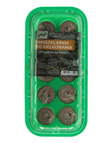 ZESTAW DO KIEŁKOWANIA (MINISZKLARNIA + 10 KRĄŻKÓW TORFOWYCH) opak=4szt *8556