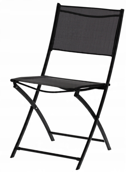 SET DE MOBILIER PENTRU BALKON - MASA ROTUNDĂ + 2 ȘEZLONGURI FOLDABLE - NEGRU *6643