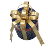 CHRISTMAS DECORATION - METAL ROUND PRESENT WITH BOW LED 15 x 15 x 20 CM