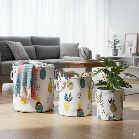 ROUND BASKET PINEAPPLES SIZE M
