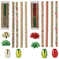 VÁNOČNÍ BALÍCÍ SADY 70 x 200 CM KRAFT MIX VZORŮ *6543