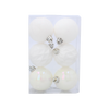 SET OF 6 BAUBLES 6 CM WHITE