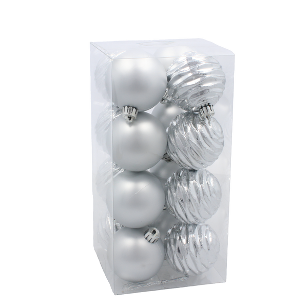 KPL. 16 BOMBEK 6 CM ČERVENÝ / ZLATÝ / STŘÍBRNÝ *3740