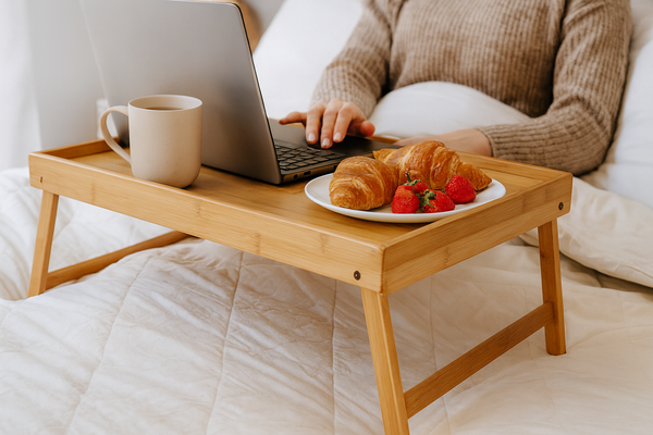 BREAKFAST TABLE/LAPTOP BED TABLE WITH FOLDING LEGS 50X30X4/21CM