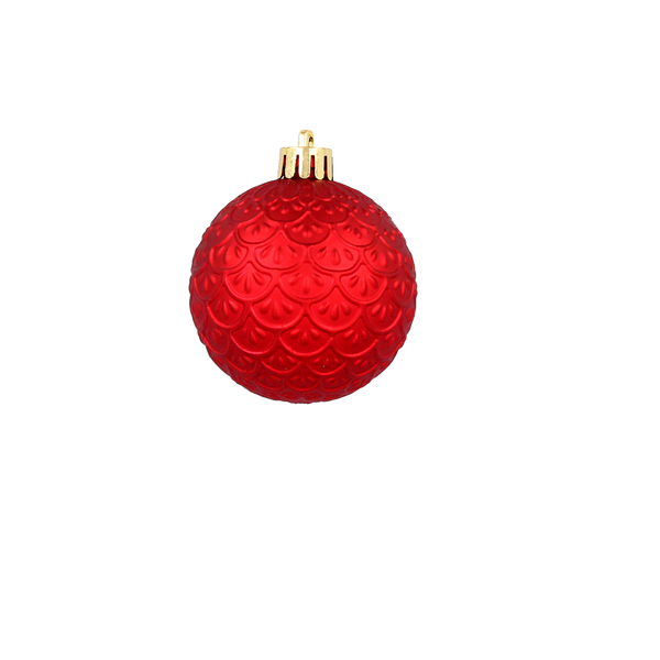 SET OF 6 BAUBLES 6 CM RED/GOLD/SILVER (TUBE)