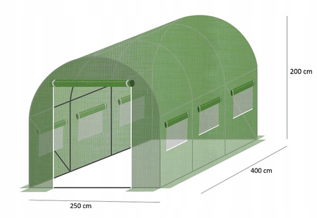 CADRU TUNELUI DE GRĂDINĂ 3 SEGMENTE 4 x 2,5m *0341