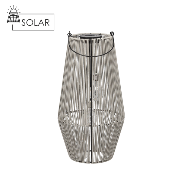 ŠEDÝ SOLÁRNY LAMPION 47 CM *0145