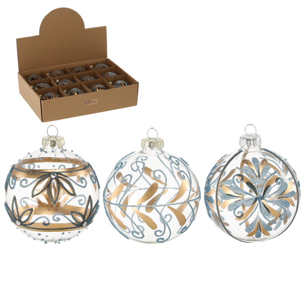 GLASS ORNAMENT BALL DIA 8CM