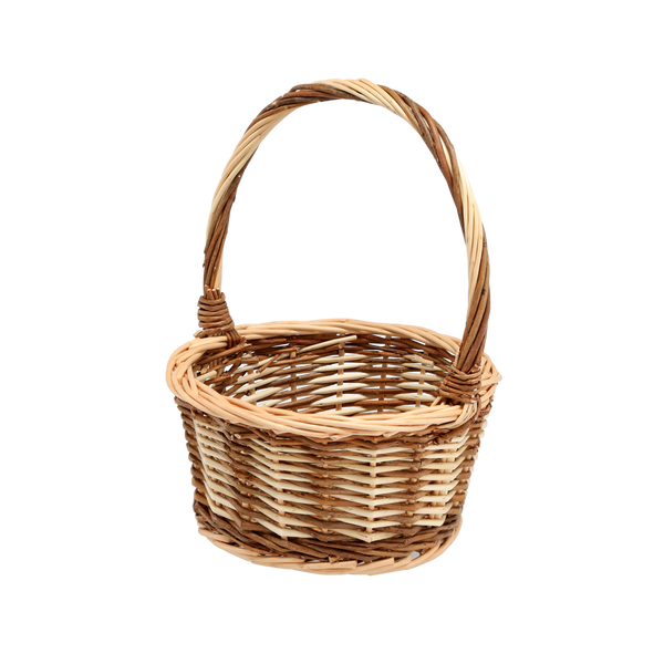 KOSZYK RATTANOWY 23 x 23 x 11/29 CM Z RĄCZKĄ NATURALNO - BRĄZOWY *7039