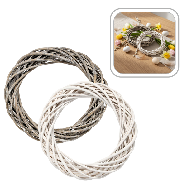 WIANEK WIKLINOWY 35 CM BIAŁY / SZARY *9371