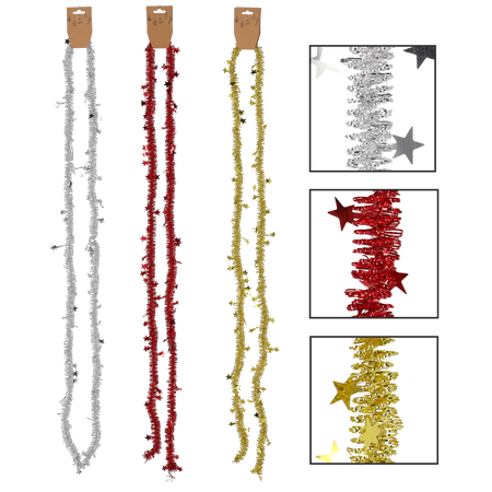 CHRISTMAS TREE CHAIN 2M RED/GOLD/SILVER