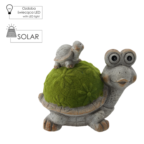 FIGURINA DE GRĂDINĂ - BROAȘTE SĂRIND CU OCHI CARE SE ILUMINĂ 32,5 x 23,5 x 27,5 CM LED *7508