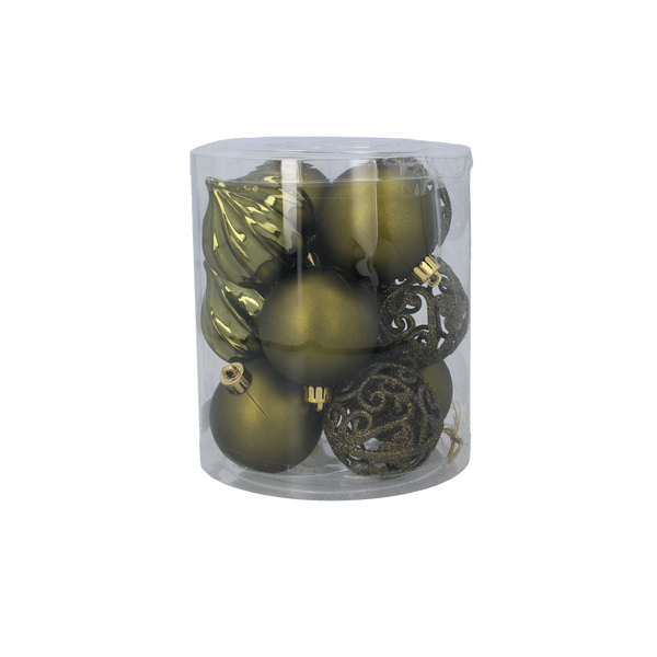 SET DE 12 BILETE 6 CM OLIV/GĂLBEN/MEDALION/GRAFIT TUB *7412