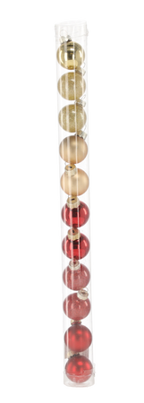 SET OF 11 CHRISTMAS TREE BAUBLES WARM COLORS 3 CM