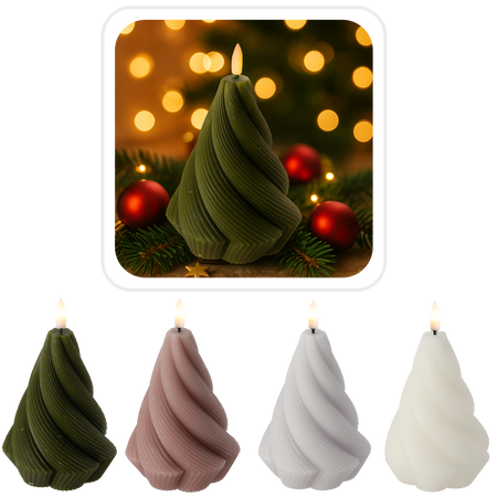 CANDLE DIN WAX LED - TWISTED 9 x 12,5 CM MIX CULOARE *9331