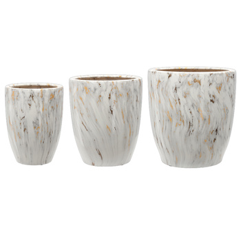 Set of 3 Ceramic Pot Covers 26, 32.5, 39 cm