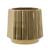 OSŁONKA CERAMICZNA NA DONICZKĘ 44 x 44 x 40 CM ZŁOTA PRĄŻKOWANA *3536