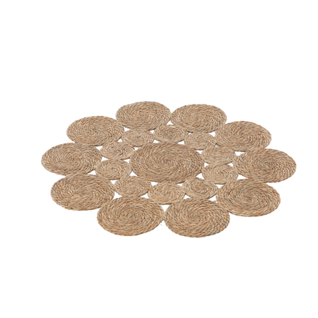 ROUND MAT 80 CM MADE OF SEAGRASS - FLOWER