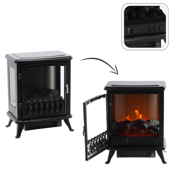 FIREPLACE STOVE - FLAME IMITATION - 41,5 x 28 x 50,8 CM - 900/1800W