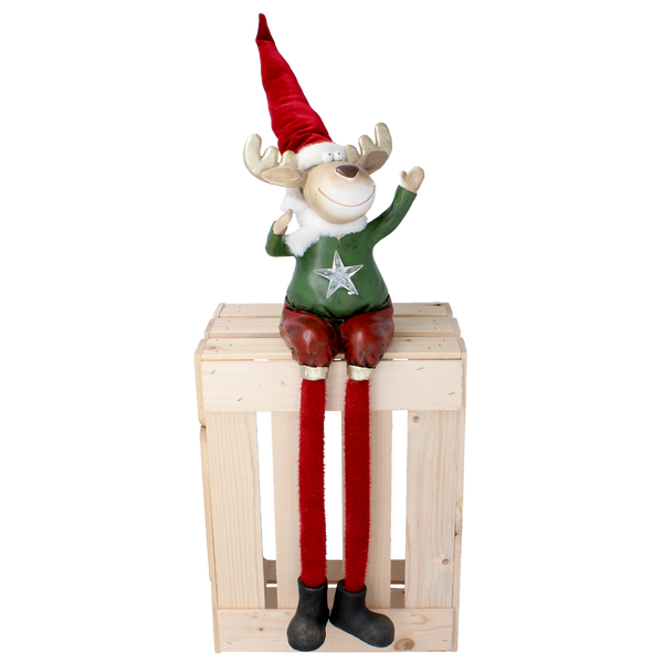 FIGURKA BOŽONAR. - SEDÍCÍ SOB CHLAPEC / DÍVKA S VISÍCÍMI NOHAMI 60CM LED balení=1ks *1603