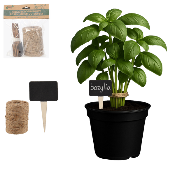 60M JUTE YARN +10 PC PLANT MAKERS 6 CM