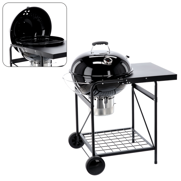 CHARCOAL GRILL WITH LID AND TABLE 90 X 70.5 X 111 CM