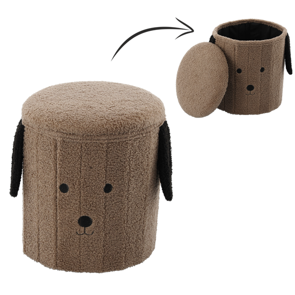 STORAGE POUF 28 x 28 x 34 CM DARK BEIGE