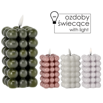 CANDLE DIN CERAMICĂ LED - BUBBLE 6 x 11,5 CM MIX CULOARE *9324