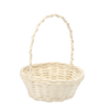 RATTAN BASKET 20/14 x 8/24 CM WITH HANDLE - WHITE