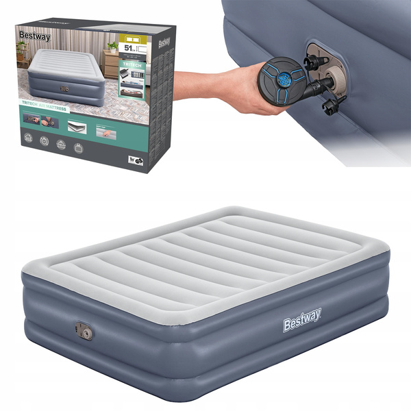Bestway 80" x 60" x 20"/2.03m x 1.52m x 51cm Tritech Air Mattress Queen Built-in AC Pump