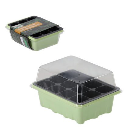 MINI GREENHOUSE FOR GERMINATION 12 CELLS pack=6pcs