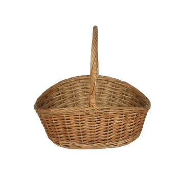 WICKER BASKET 39 x 31 x 17/35 CM WITH HANDLE - NATURAL