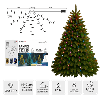 LED SVETLA S PRSTEŇOM 2,2 M 352L MULTIKOLOR VNÚT/EXTERIÉR *8134