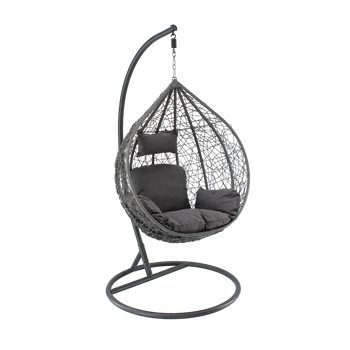 HANGING CHAIR DARK GREY, CUSHION - DARK GREY, FRAME - DARK GREY*1036