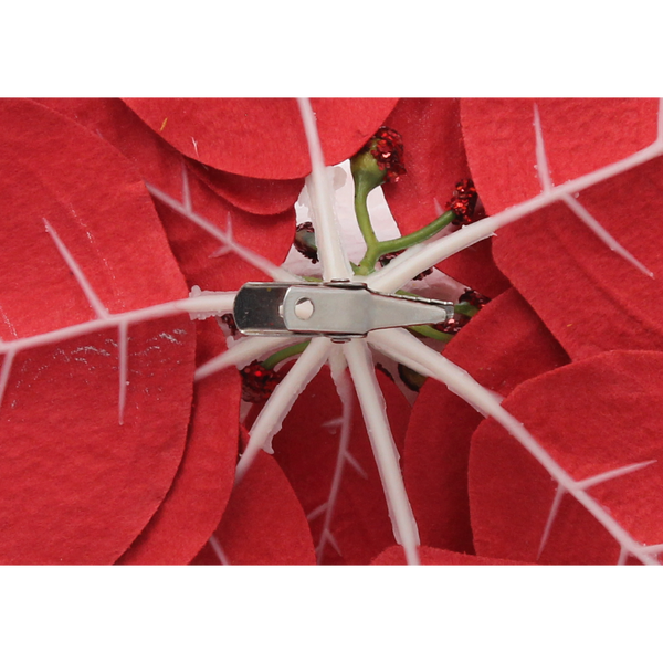 ARTIFICIAL FLOWER - POINSETTIA 25 CM ON CLIP RED