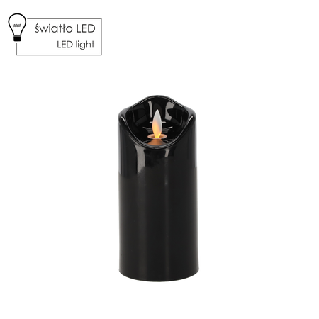 CANDLE LED CU FLACĂRA MOBILĂ 7CMX15CM NEAGRĂ*8481