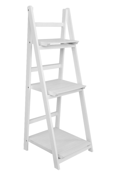 Raft de scară alb cu 3 polițe 42 x 39 x 109 cm *8416