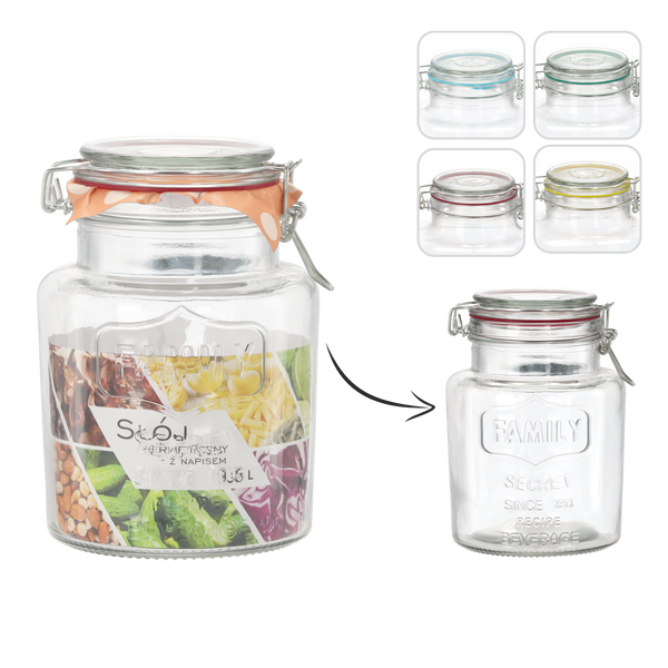 GLASS JAR 1,5L, COLOR SILICONE