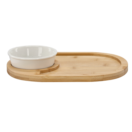 SET PENTRU SERVIRE APERITIVE - PLATOU OVALĂ CU BOL 28 X 21 X 4 CM *6521