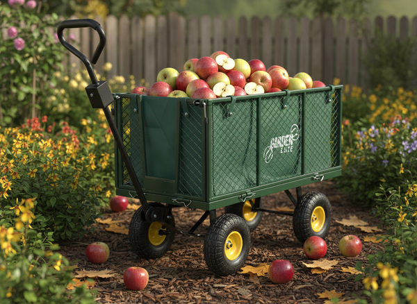 WÓZEK OGRODOWY DWUFUNKCYJNY XL - ZIELONY Z PLANDEKĄ