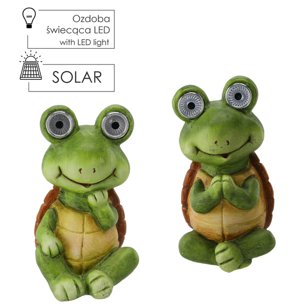 GARDEN FIGURINE – SITTING TURTLE WITH GLOWING EYES 11,5 X 9 X 18,5 CM LED pack=4 pcs
