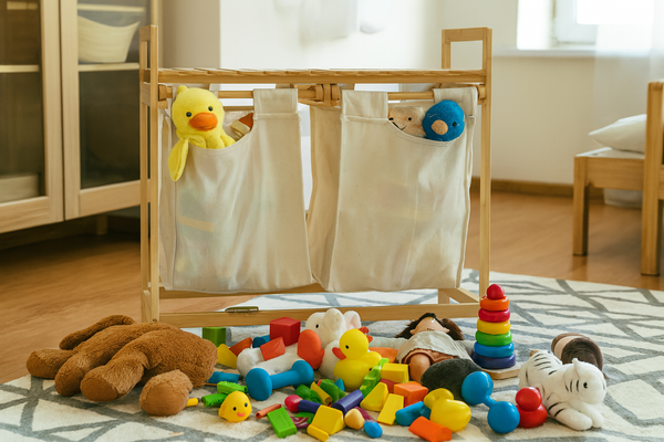 REGAŁ BAMBUSOWY Z DWOMA KOSZAMI 64x33x73 CM *6998