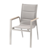 ALUMINUM PADDED TEXTILENE CHAIR 64 x 55 x 91 CM BEIGE