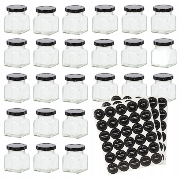 SQUARE JAR 120 ML FI 53 + SET OF 120 SPICE LABELS PKG=24 PCS