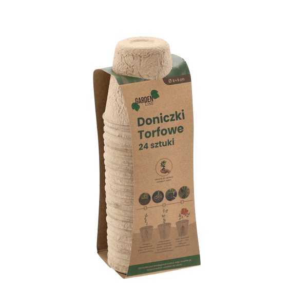 Sada 24 kusov rašelinných kvetináčov 8 x 8 cm