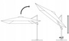 PARASOL OGRODOWY "ROMA" 3 x 3 M BEŻOWY Z POKROWCEM *5408