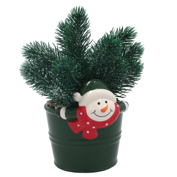 ARTIFICIAL PLANT IN DECORATIVE CERAMIC POT 10 x 17.5 CM MIXED DESIGNS